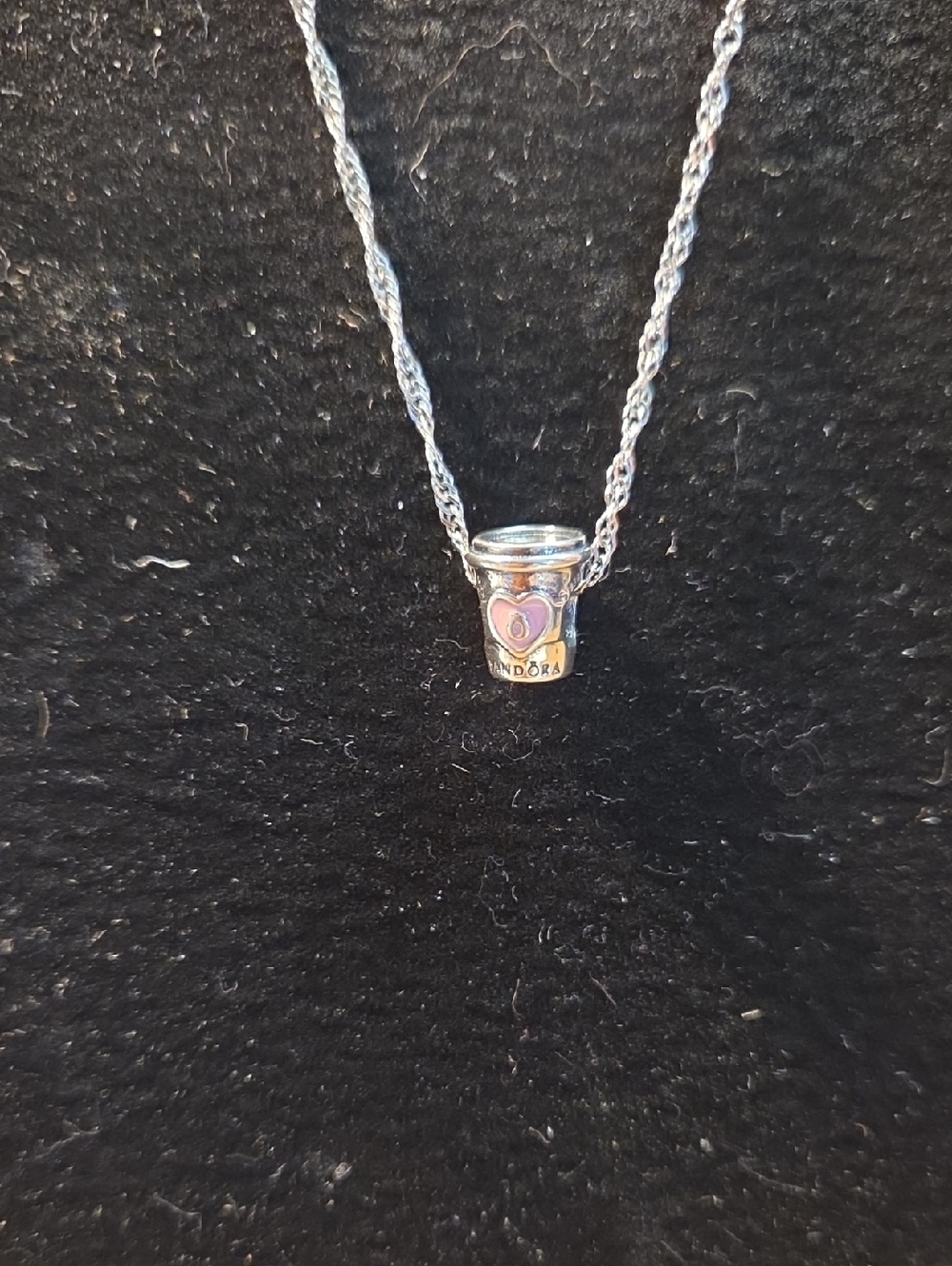 Pandora 925 Ale Sterling Silver Charm with Pink Heart Enamel